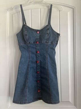 NWT Hot Topic Sweet Society Strawberry Denim Mini Dress